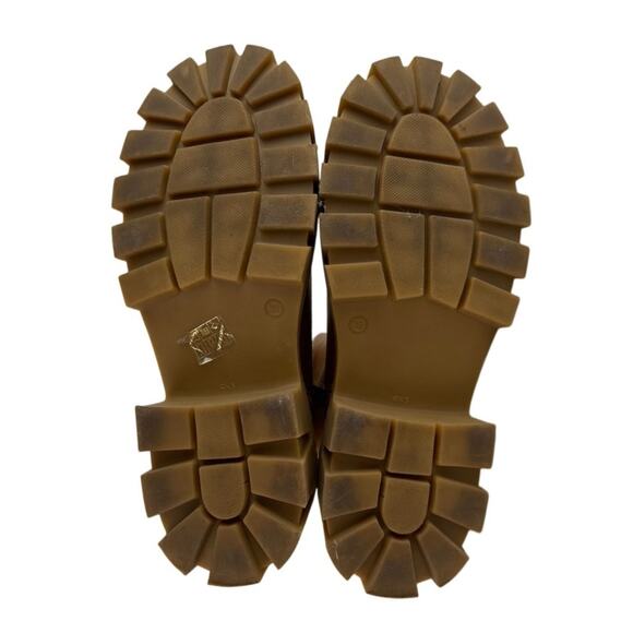 Steve Madden Charges Brown Leather Chunky Platform Chelsea Boots Size 39/ US 8.5 - Picture 4 of 10